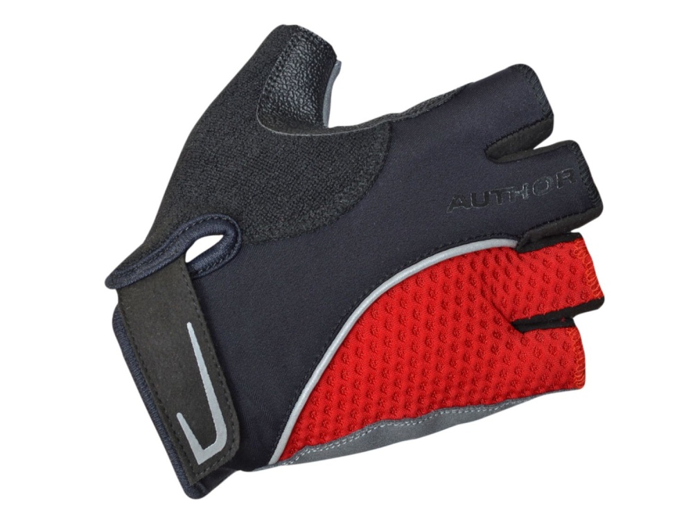 Перчатки без пальцев спортивные Team X6 Author (Цвет: Красный, Цвет 2: Черный, Размер: XL)