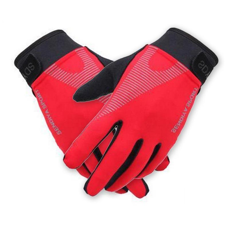 Перчатки полноразмерные спортивные сенсорные (Цвет: Красный, Размер: M)