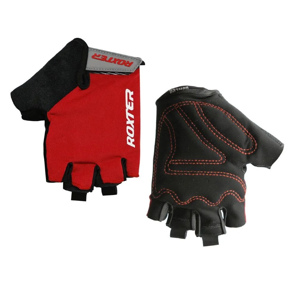 Перчатки без пальцев спортивные ROXTER черный (Цвет: Красный, Размер: M)